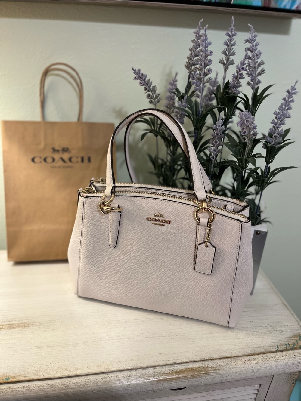 Coach Mini Christie Carryall Chalk/Off White Excellent Condition
